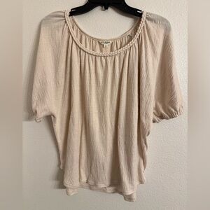 Max Studio Textured Knit Bubble Sleeve Knit Top